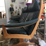 Soda Galvano 3 seater sofa in leather and ash