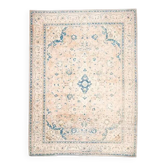 1970s Vintage Persian Handmade Wool Cotton Blue Area Rug 297x400