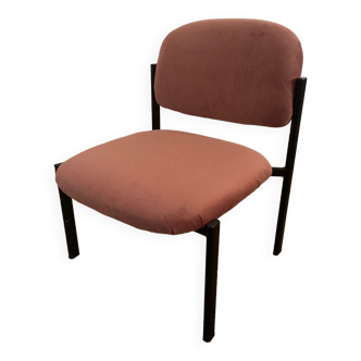 Velvet and metal armchair