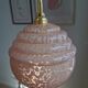 Vintage globe wall lamp in pink Clichy glass