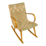 Scandinavian burlap rocking chair, Sweden, 1970