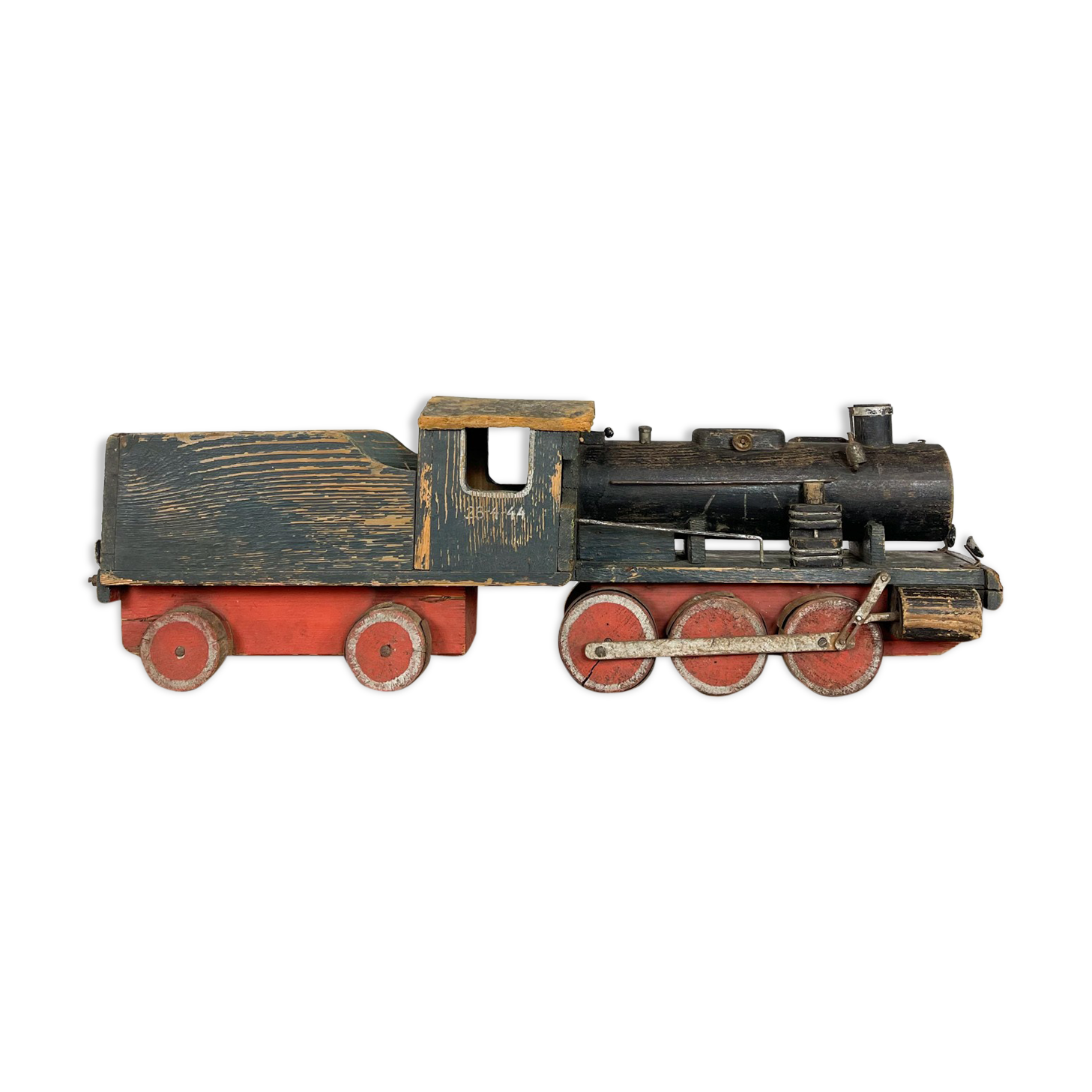 Jouet train en bois art populaire 1944