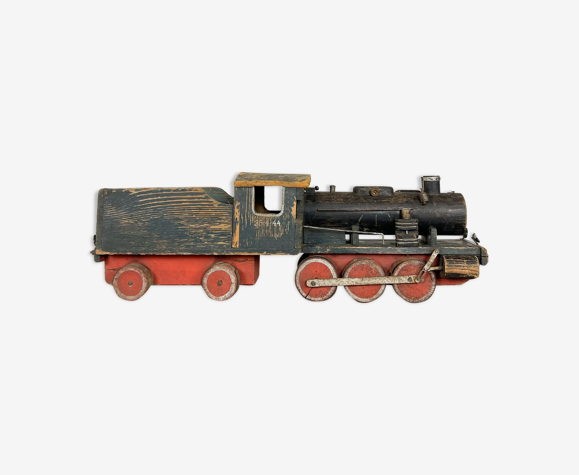 Jouet train en bois art populaire 1944