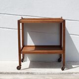 Wooden service with wheels