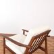 Mid-Century Danish Wood & Linen Lounge Chairs, Set of 2, 1960s.