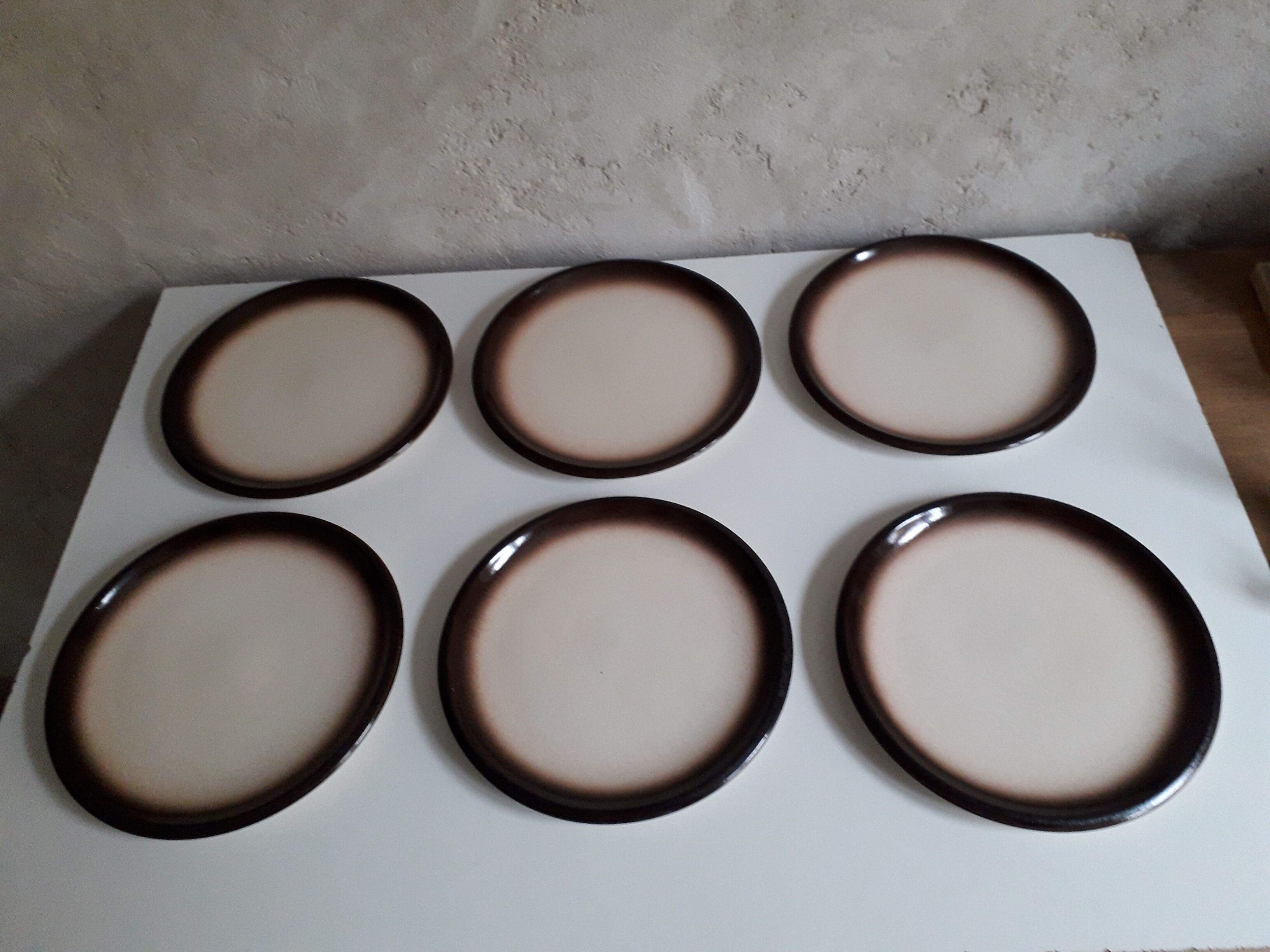 Set of 6 dessert plates La Louvière Belgium