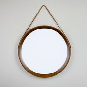 Mid-century wall mirror in teak, Italy, 1960s