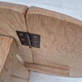 1970s, Danish foldable side table, solid oak wood, original condition.