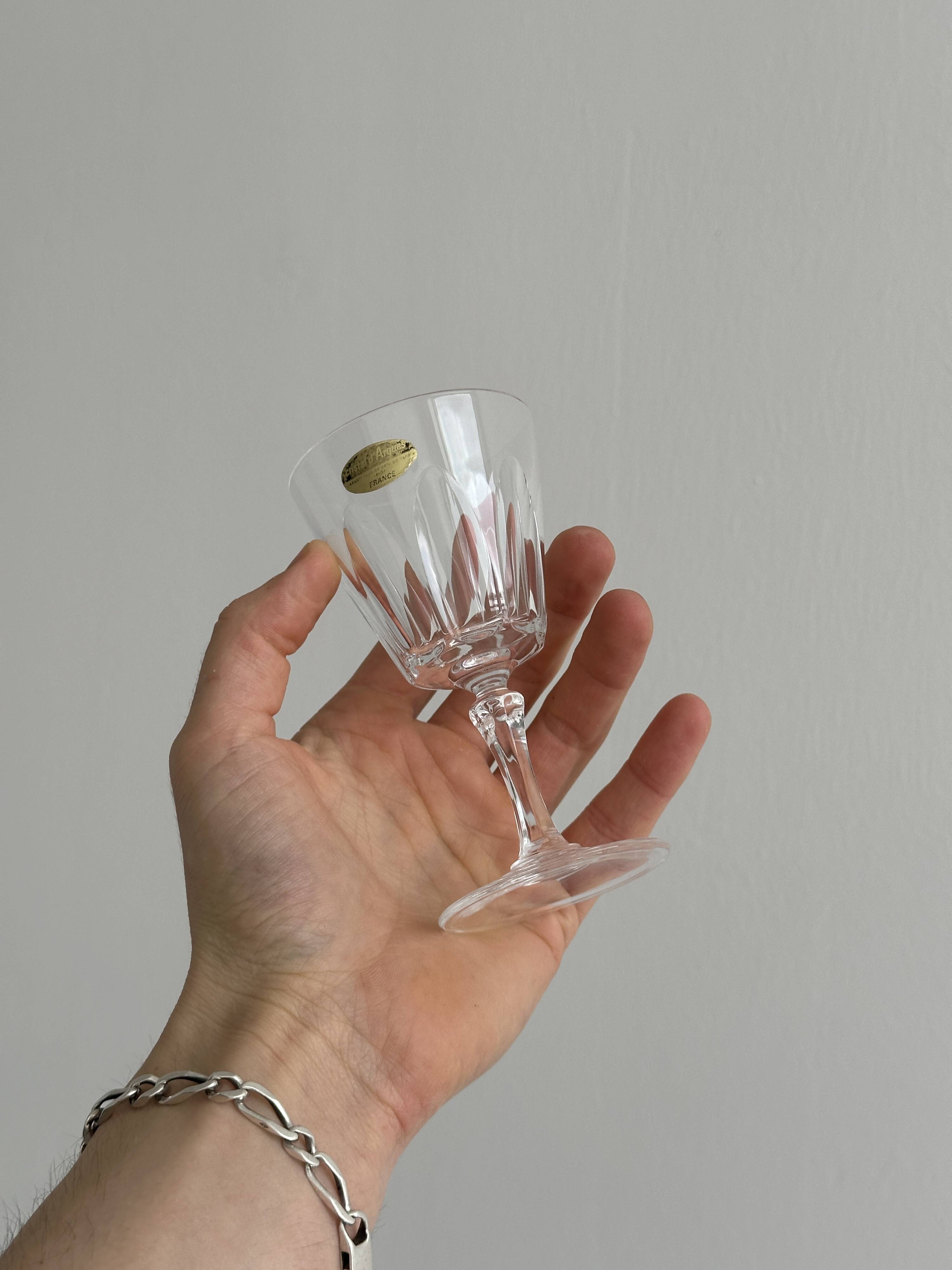 4 vintage crystal liqueur glasses