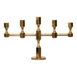 Swedish brass five arm candelabra by Gusum