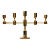Swedish brass five arm candelabra by Gusum