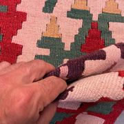 Vintage Turkish mini kilim 57x94 cm wool small kelim runner, shabby chic 2564