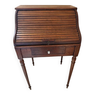 Pretty little secretary with a curtain.