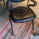 Two black leather armchairs
