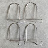 Set of 4 chrome bookends made of wire metal, kajsa & nisse strinning for string, 1960s, mid