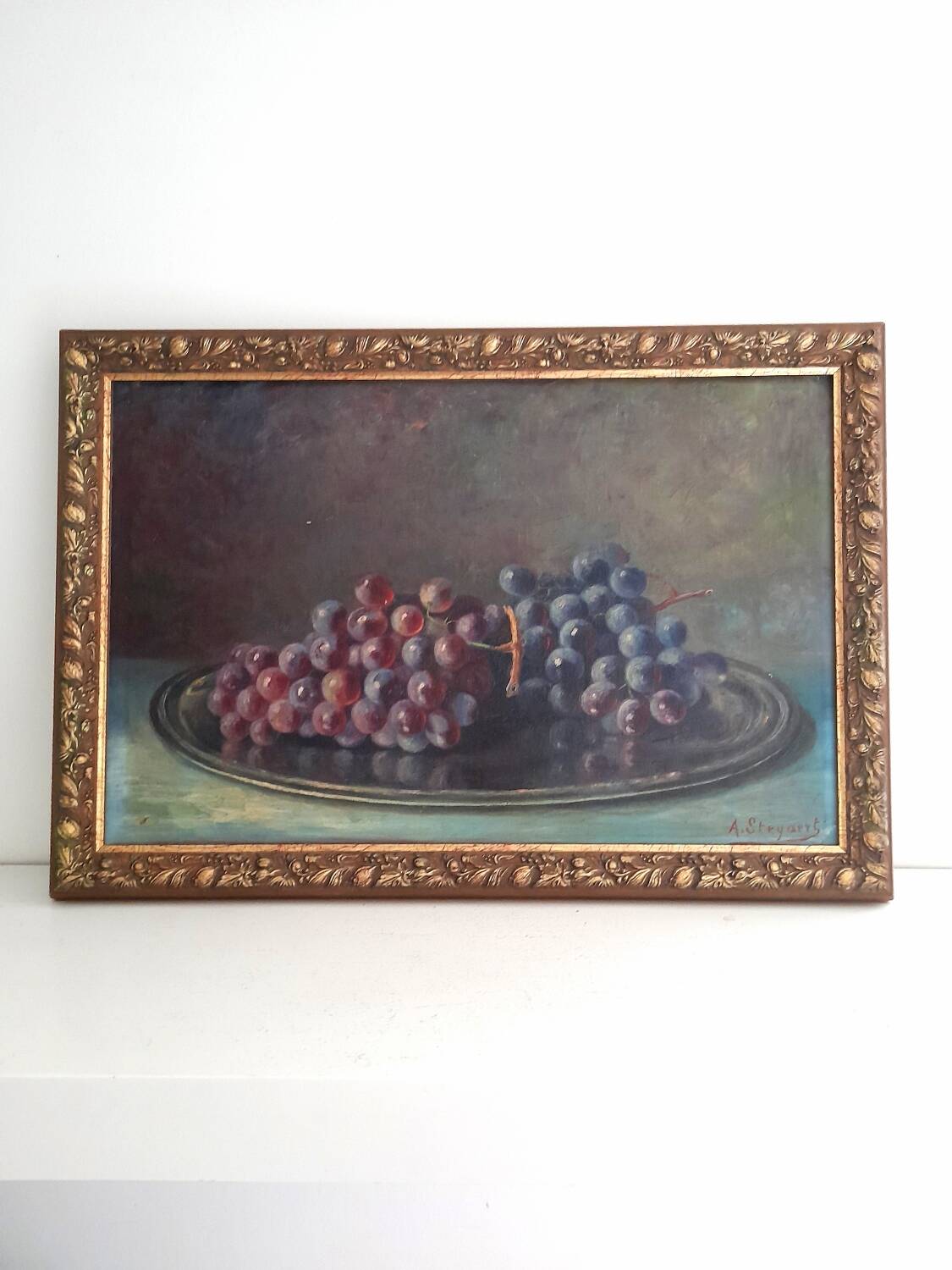 Still life with grapes oil on canvas Steyaert
