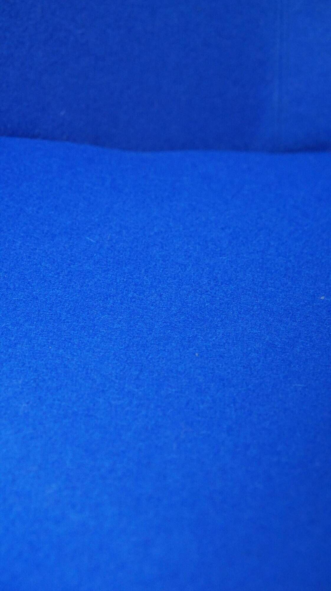 Vintage blue Walter Knoll German design lounge chair model 369 with a new seat