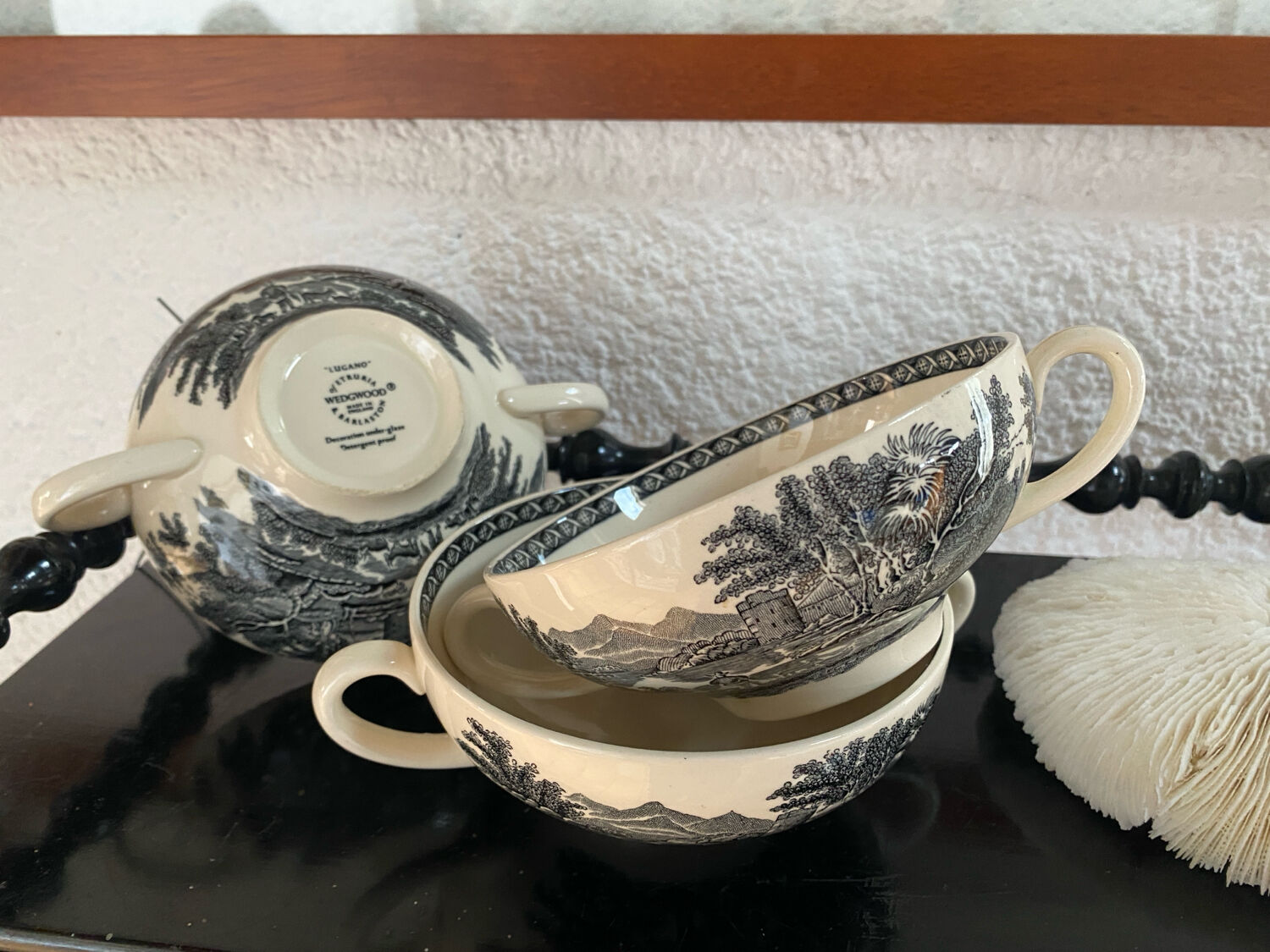 Set of 3 Wedgwood bowls in the Lugano pattern.