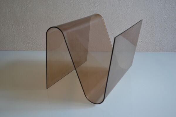 Porte revue moderniste pop space age plexiglas fume vintage annees 70