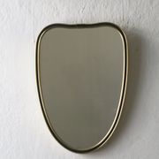 Miroir en forme de cœur doré et noir du milieu du siècle, années 1960