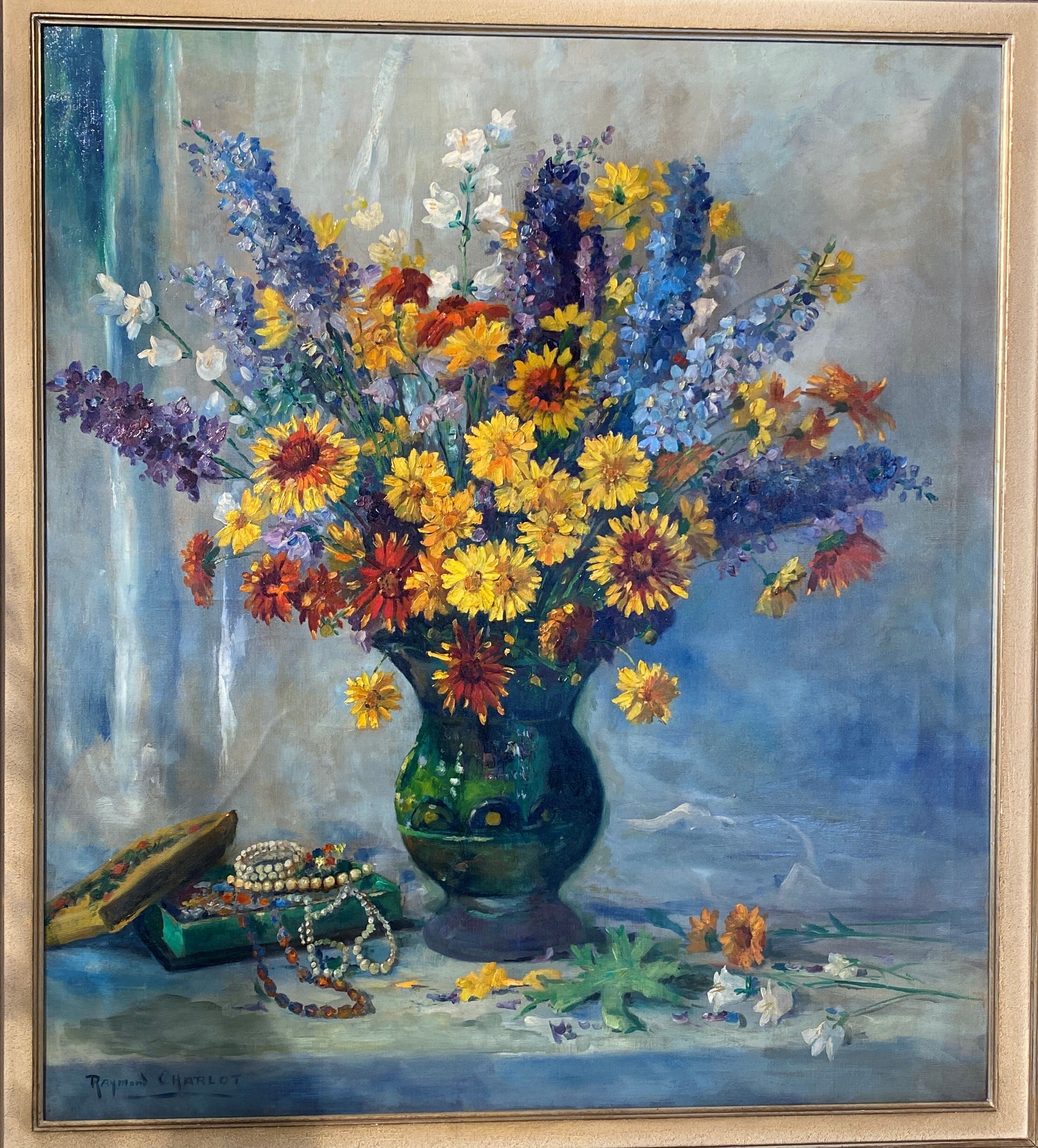 Tableau bouquet de fleurs par raymond charlot