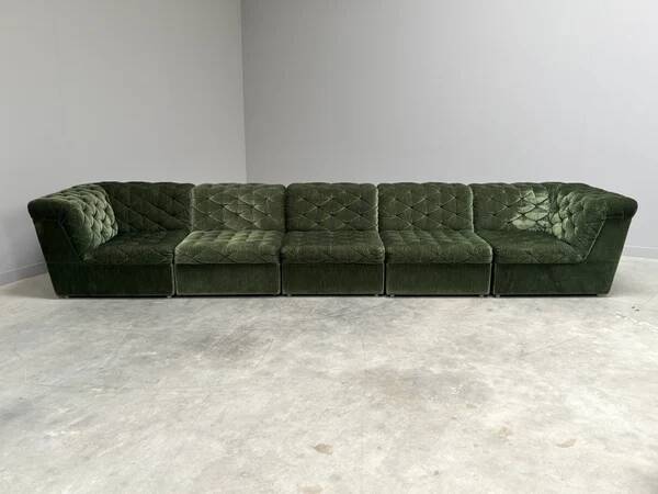 Modular corduroy lounge sofa by Laauser, 1970s