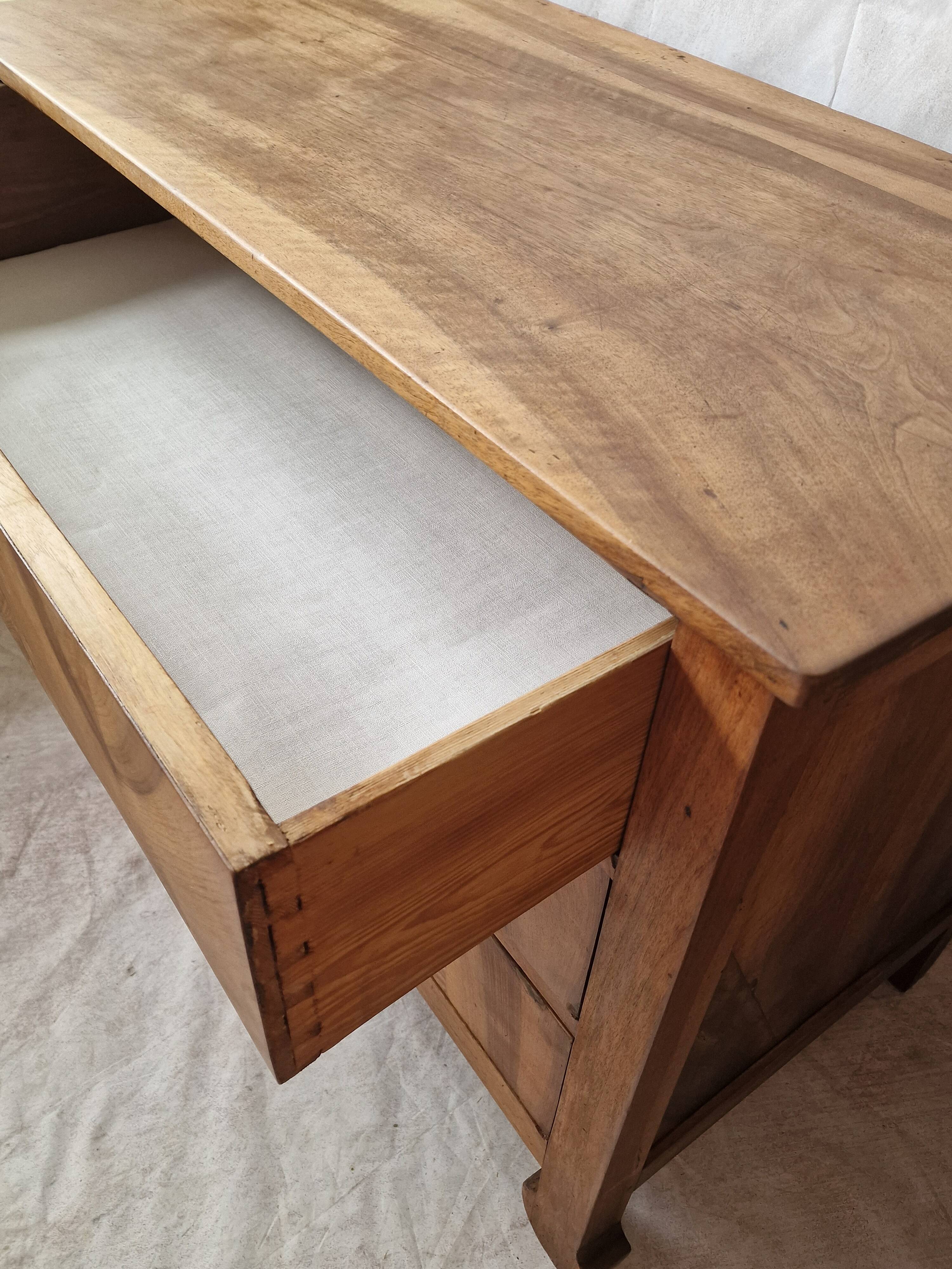 Antique brutalist walnut chest of drawers