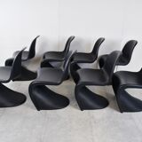 Black panton dining chairs, set of 8