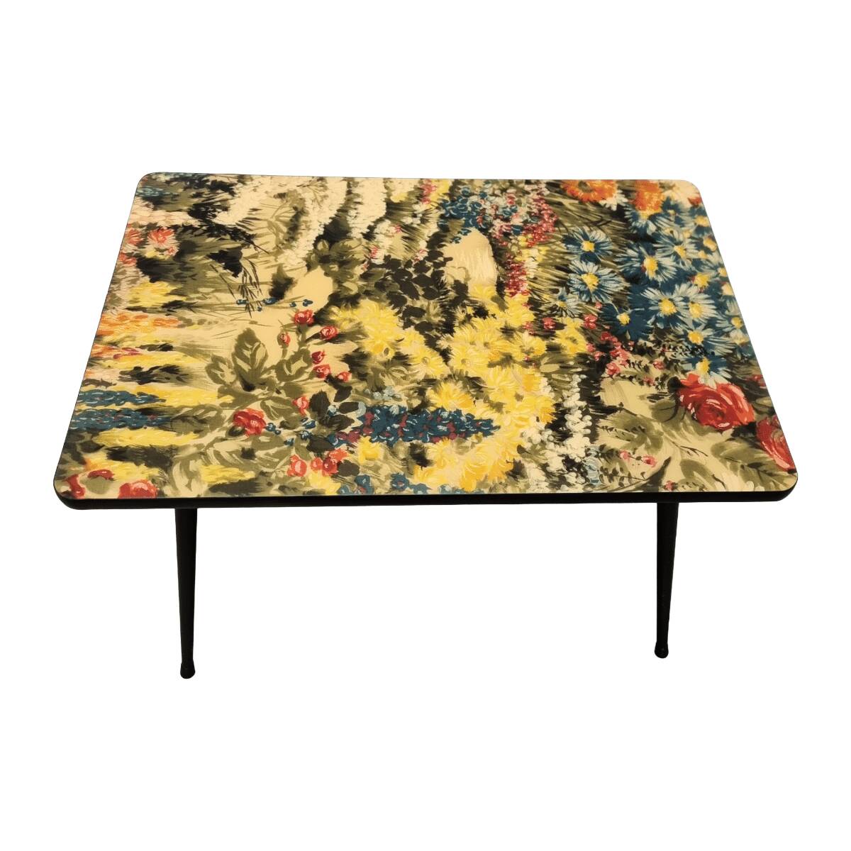 Formica side table with floral top