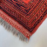 Vintage Afghan Turkoman Khalmohammadi Rug 284x213 cm, Red, Black Tribal Large