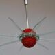 Lustre vintage design italien en verre coloré 8 branches