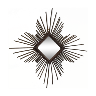 Miroir soleil années 60/70 - 62x62cm