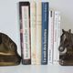 Pair of bookends plaster horses effect vintage brass