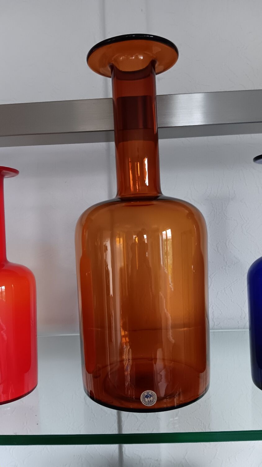 Gul vase by otto brauer - holmegaard kastrup - denmark