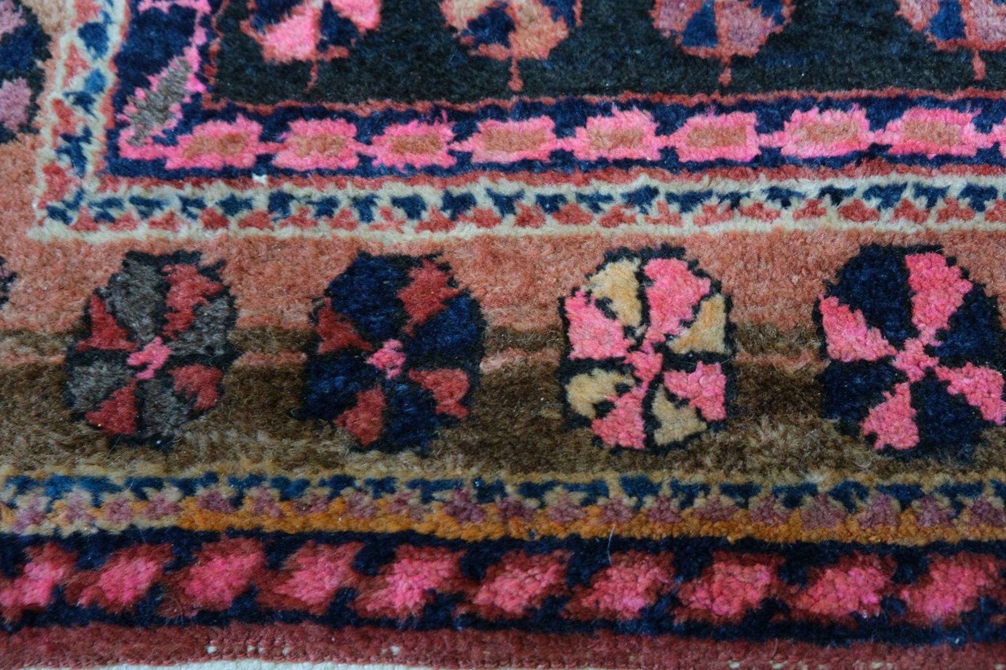 Tapis antique de maslaghan persan tissé à la main années 20 254x135cm