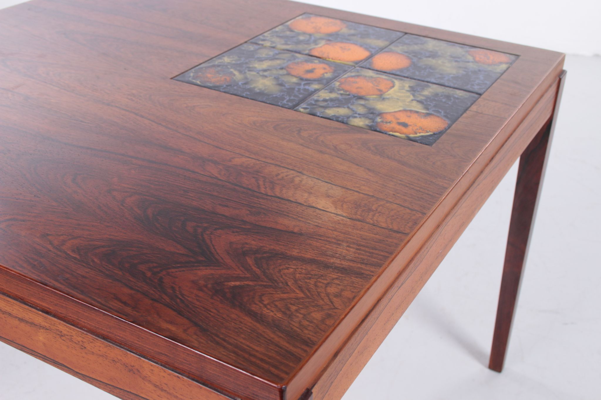 Rosewood Coffee table with ceramic tiles from the 60s