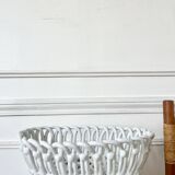 Woven white ceramic plate