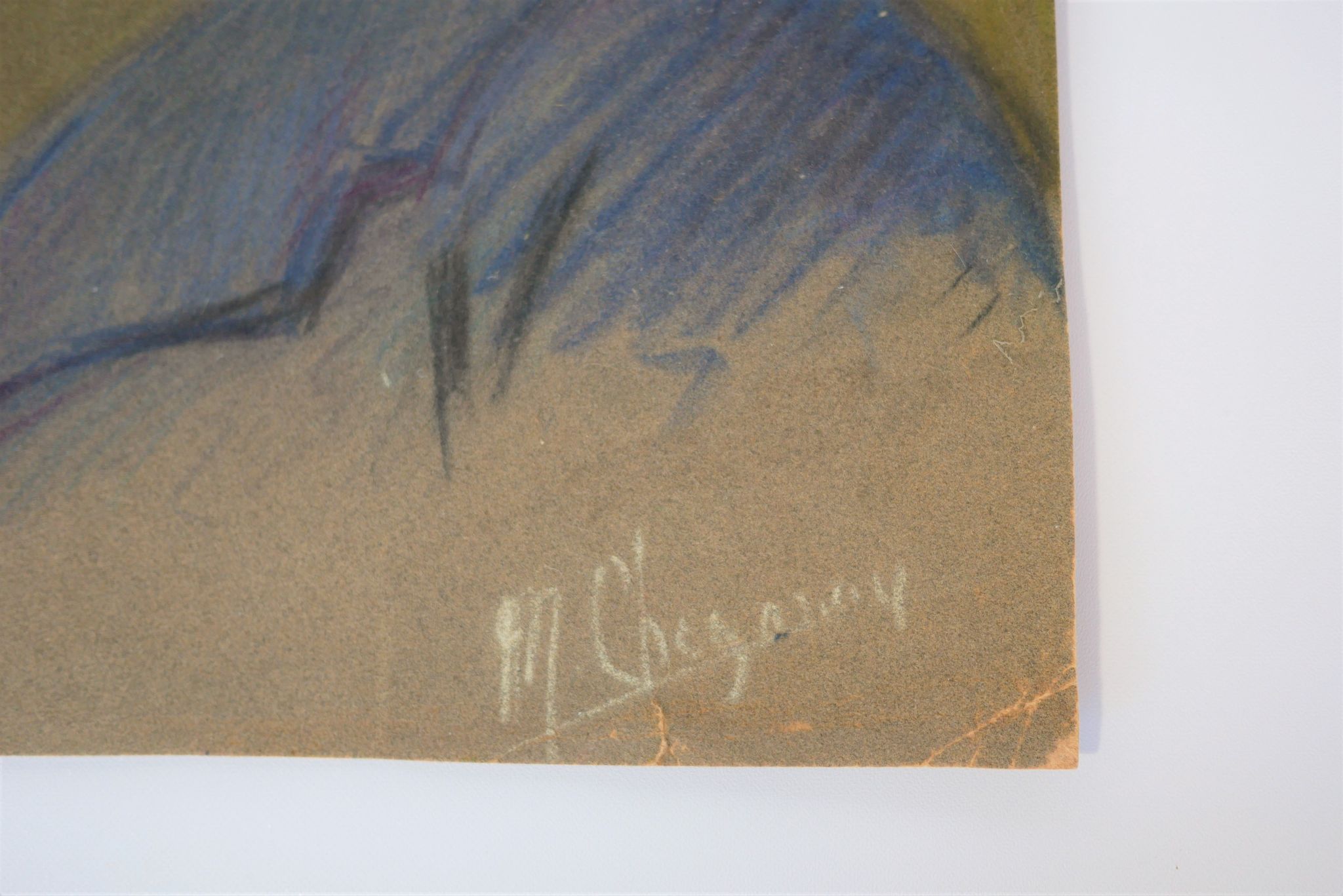 Portrait au pastel vintage