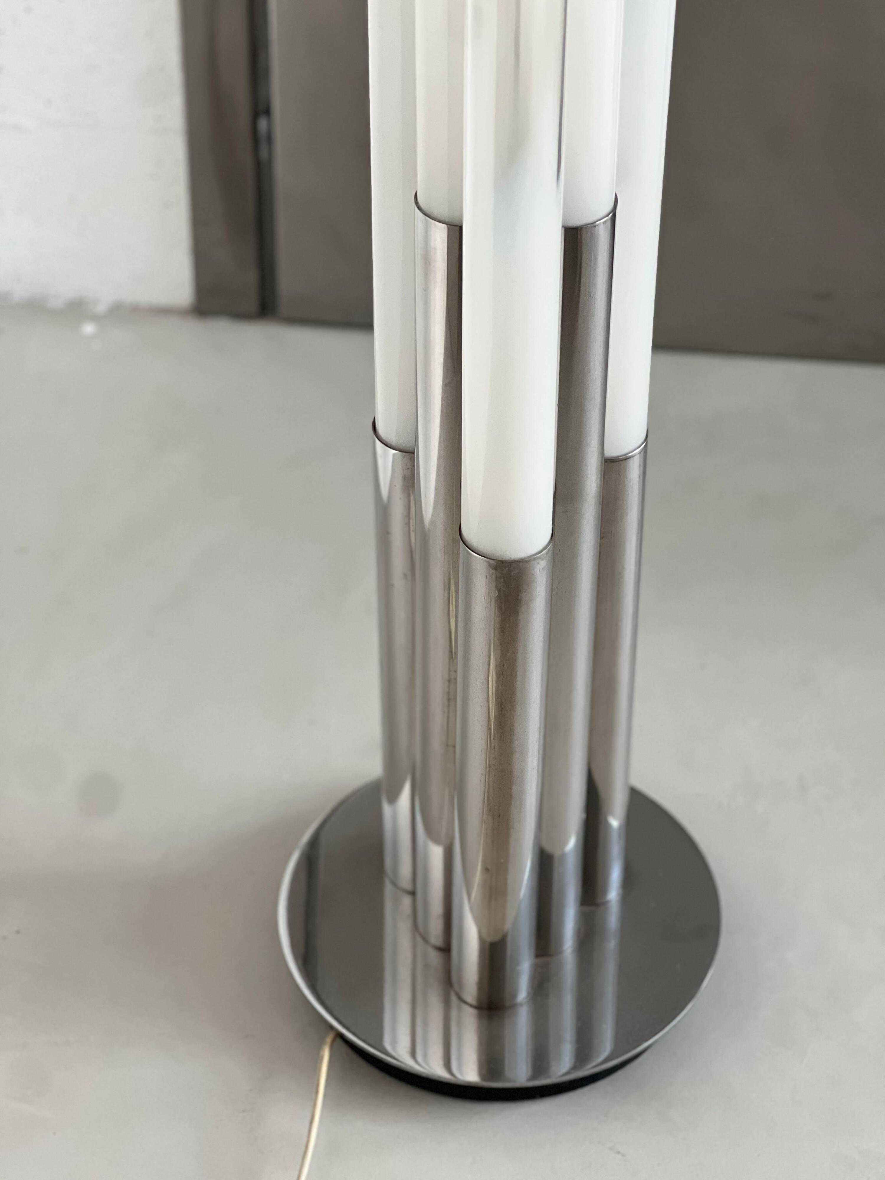 Vintage 1960s Nason, Mazzega, Murano Glass and Metal floor lamp