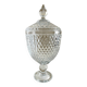 Glass bonbonnière on a pedestal with a lid