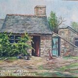 Oil on canvas - L Charrière dated 1956 - 29 x 49 cm - farmyard