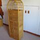 Vintage Library - 2 drawers - Woven rattan cupboard - 1980s - natural