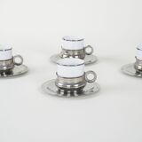 Set of porcelain cups, Italian design, 1980s, production: Italy