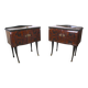 Pair of bedside tables, rosewood and burl walnut, Italy 1950