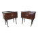 Pair of bedside tables, rosewood and burl walnut, Italy 1950