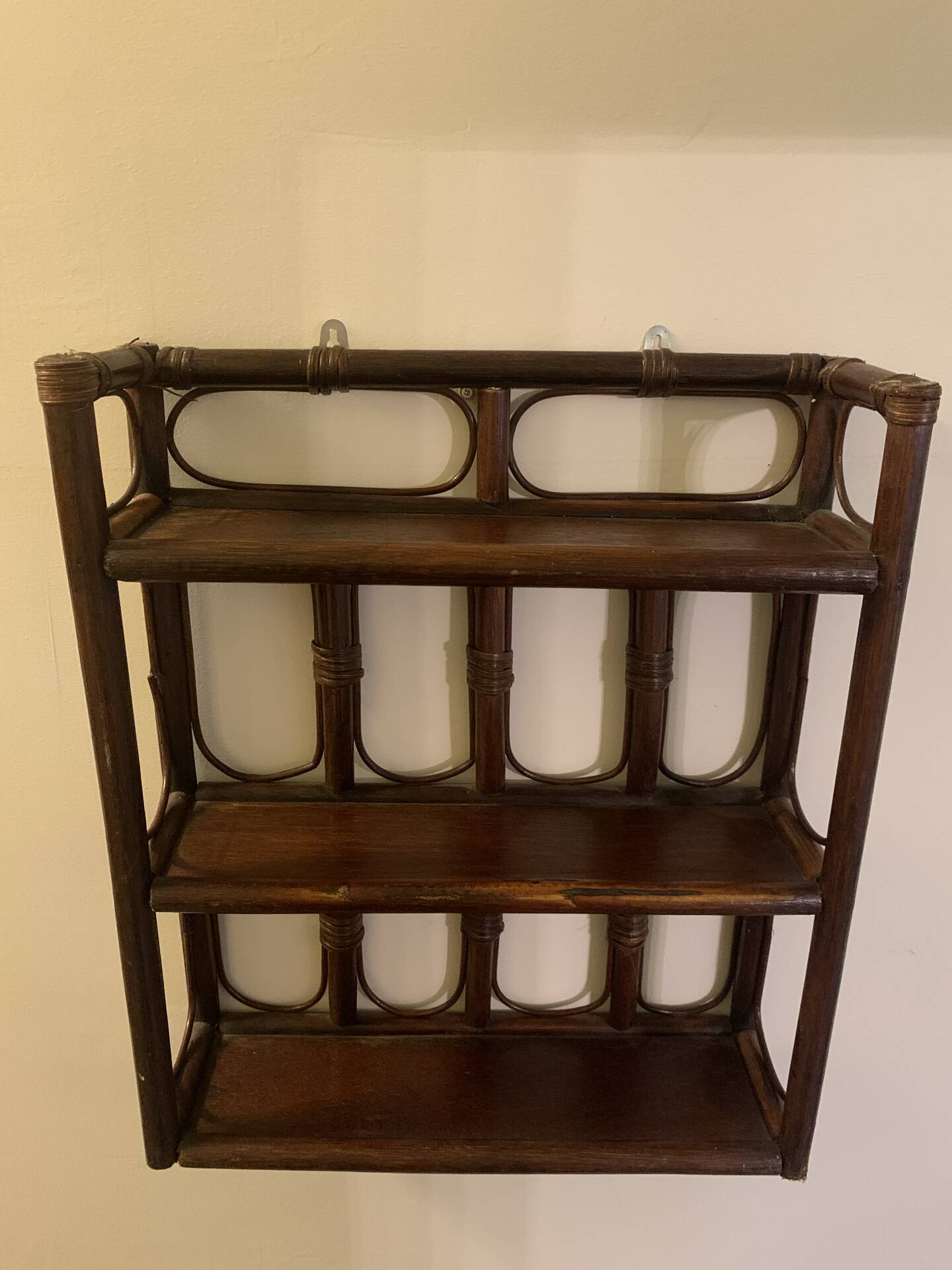 Rattan wall shelf