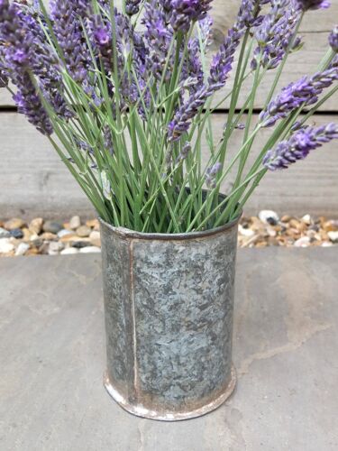 Pot de fleurs de zinc galvanisé vintage mesure de grain