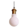 Large bulbous pendant light in white opaline and brass, 1960s.