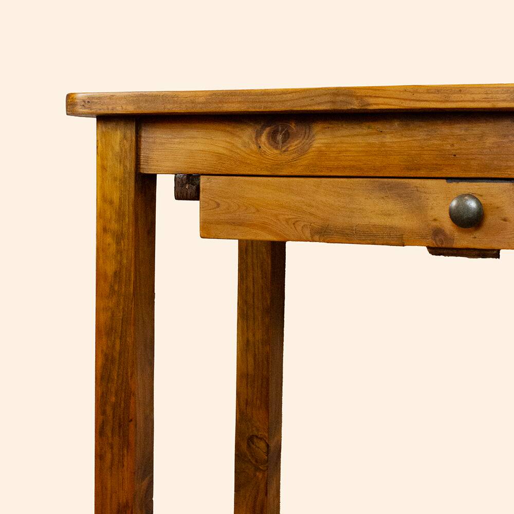 Small Wooden Kitchen Table, France, 1940s