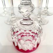 3 Baccarat Crystal Wine Glasses - Juvisy Red Model